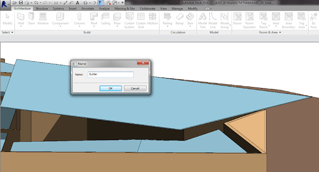 Revit Name dialog with Gutter typed into the name field