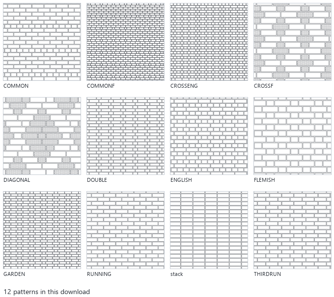 brickpat AutoCAD hatch pattern collection preview