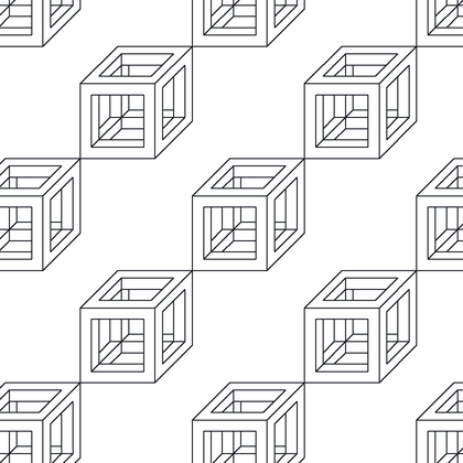 3D Open Cube Frames With Shaded Face AutoCAD hatch pattern preview