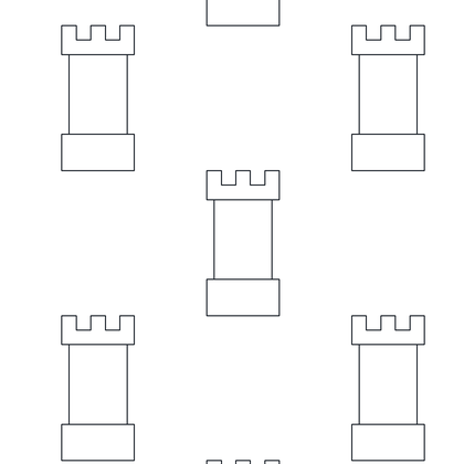 Chess Rook Silhouettes AutoCAD hatch pattern preview