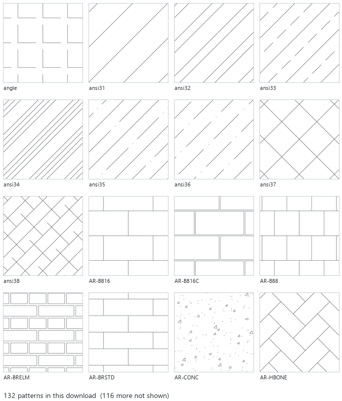 cshatch AutoCAD hatch pattern collection preview