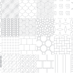 A selection of free AutoCAD hatch patterns - brick, stone, timber, roofing and paving