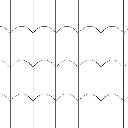 Spanish Roof Tile, Scalloped AutoCAD hatch pattern preview