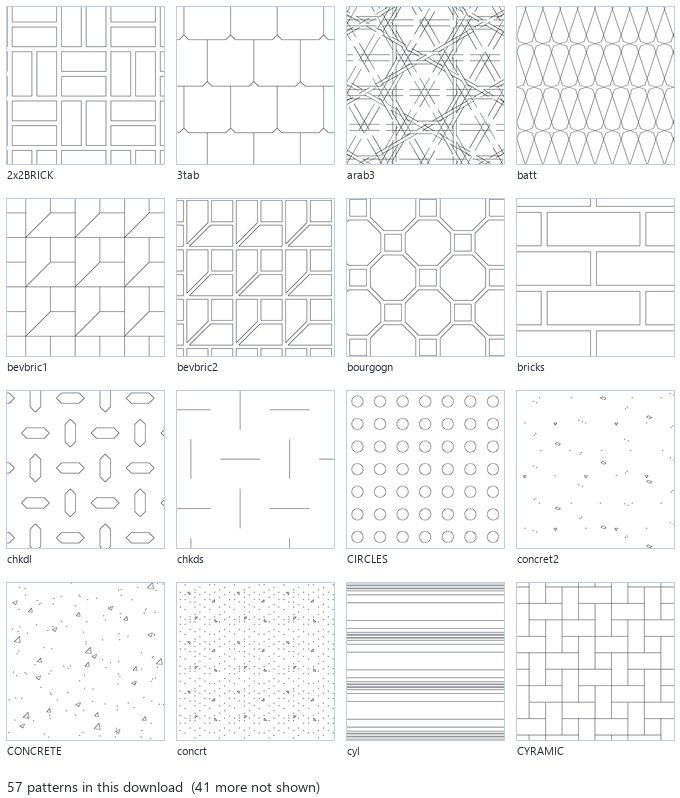 patterns AutoCAD hatch pattern collection preview